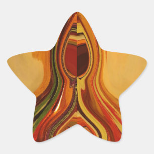 Abstract Earth Tone Swirl Art Print Star Sticker