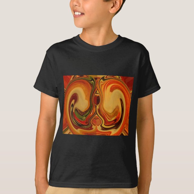 Abstract Earth Tone Swirl Art Print T-Shirt (Front)