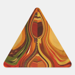 Abstract Earth Tone Swirl Art Print Triangle Sticker
