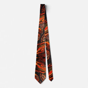 Abstract Earth Tone Swirl Pattern Tie