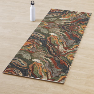 Abstract Earth Tone Swirl Pattern Yoga Mat
