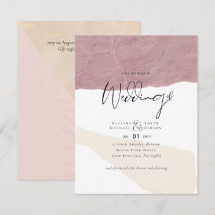 Abstract Earth Tone Wedding Invite Low Cost Budget