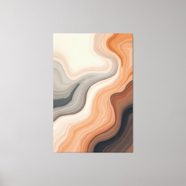Abstract Earth Tones Flow Canvas Print (Front)