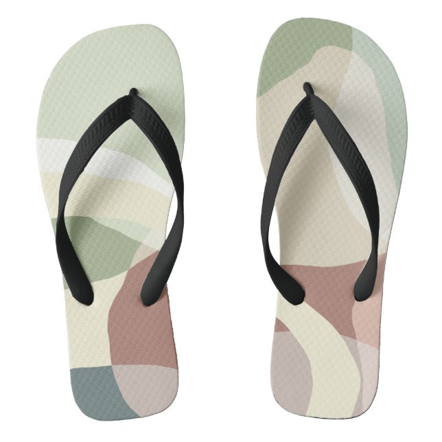 Abstract Earthiness Flip Flops (Footbed)