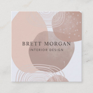 Abstract Earthy Colours Interior Design  Square Business Card