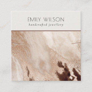 Abstract Earthy Gold Texture Necklace Band Display Square Business Card