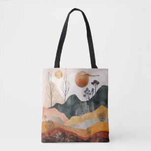Abstract Earthy Landscape Tote Bag