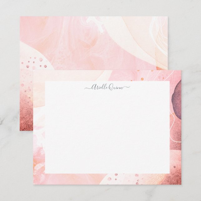 Abstract Earthy Watercolor Border Personalised Not Card (Front/Back)