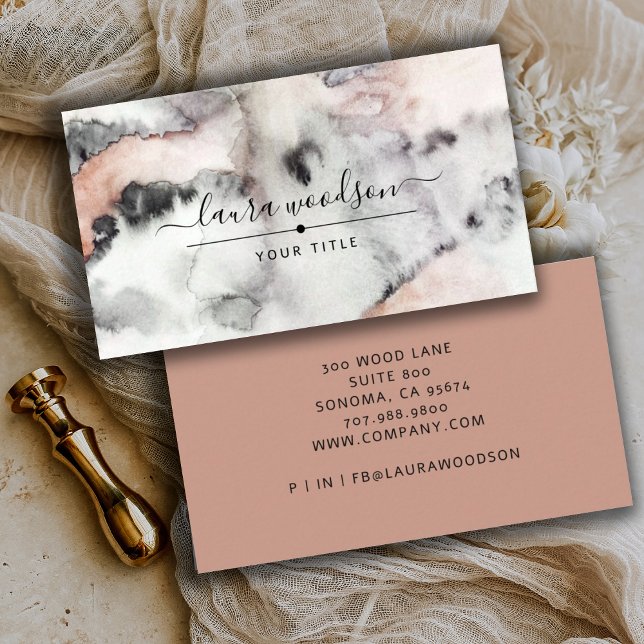 Abstract Earthy Watercolor Shapes  Business Card (Creator Uploaded)