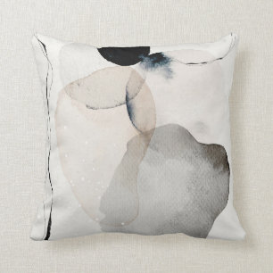 Abstract Earthy Watercolor Shapes Cushion