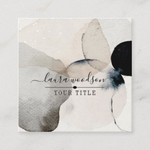 Abstract Earthy Watercolor Shapes Square Business Card