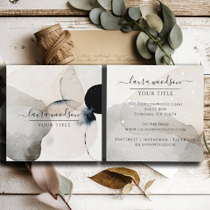 Abstract Earthy Watercolor Shapes Square Business Card