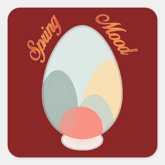 Abstract Easter Egg – Modern Art - Autocolante Square Sticker (Front)