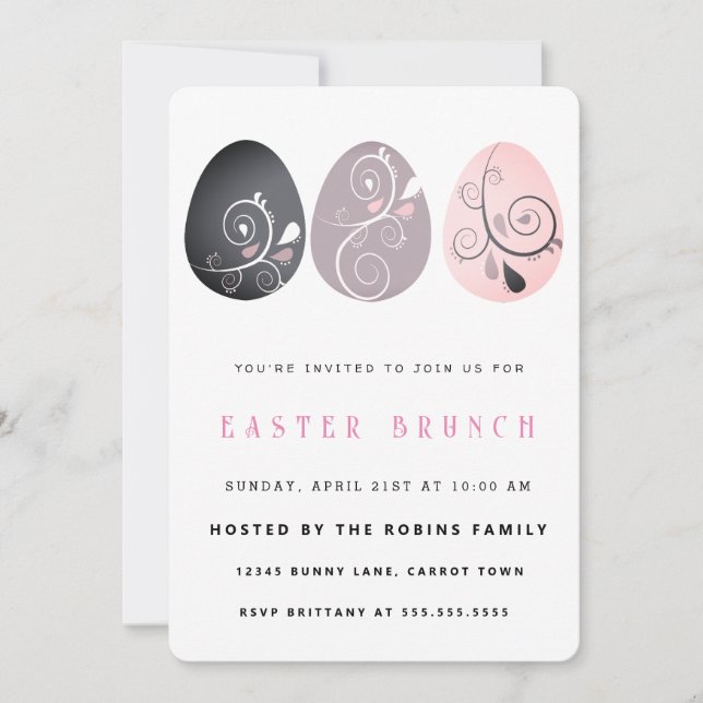 Abstract Easter Eggs Invitation (Front)