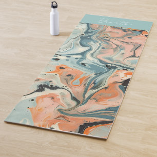 Abstract Ebru Yoga Mat