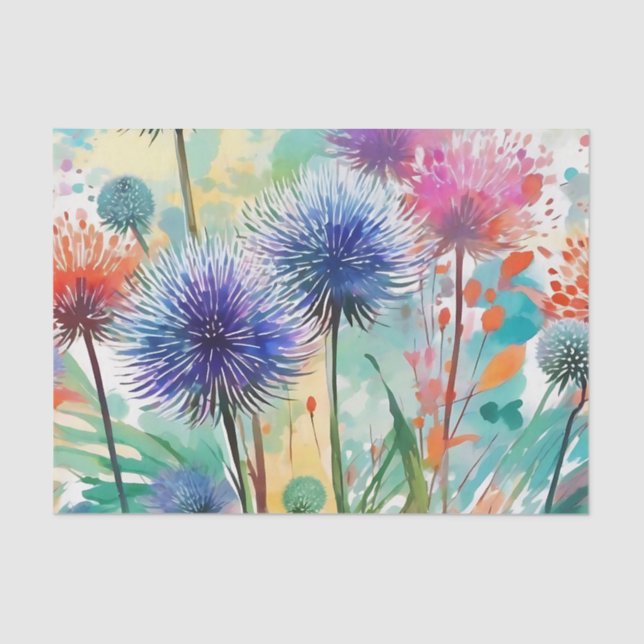 Abstract Echinops Flowers Tissue Paper (Front)