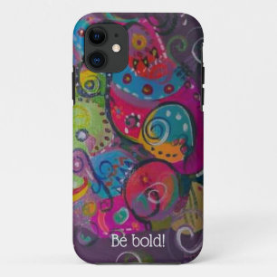 Abstract eggplant and colour swirl painting on iPhone 11 case