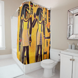 Abstract Egyptian Hieroglyphs Shower Curtain