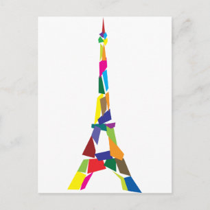Abstract Eiffel Tower, France, Paris Postcard