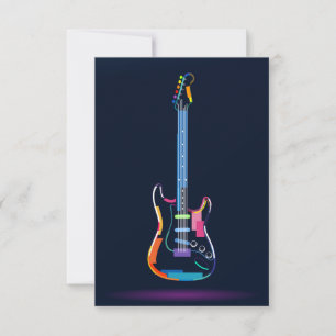 Abstract electric guitar RSVP card