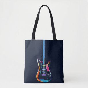 Abstract electric guitar tote bag