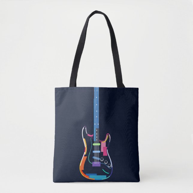 Abstract electric guitar tote bag (Front)