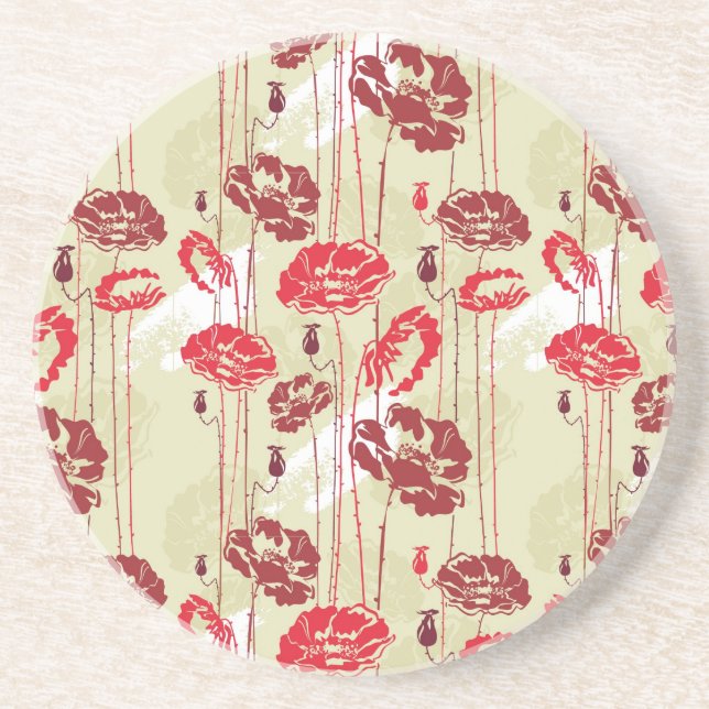 Abstract Elegance floral pattern 2 Coaster (Front)