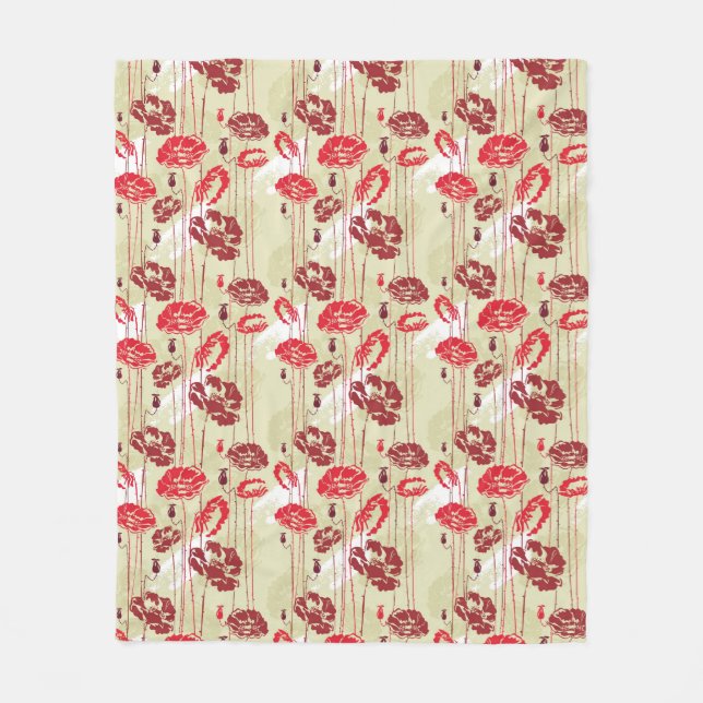 Abstract Elegance floral pattern 2 Fleece Blanket (Front)