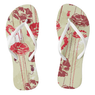 Abstract Elegance floral pattern 2 Flip Flops