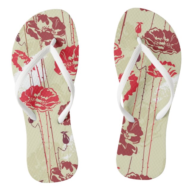 Abstract Elegance floral pattern 2 Flip Flops (Footbed)