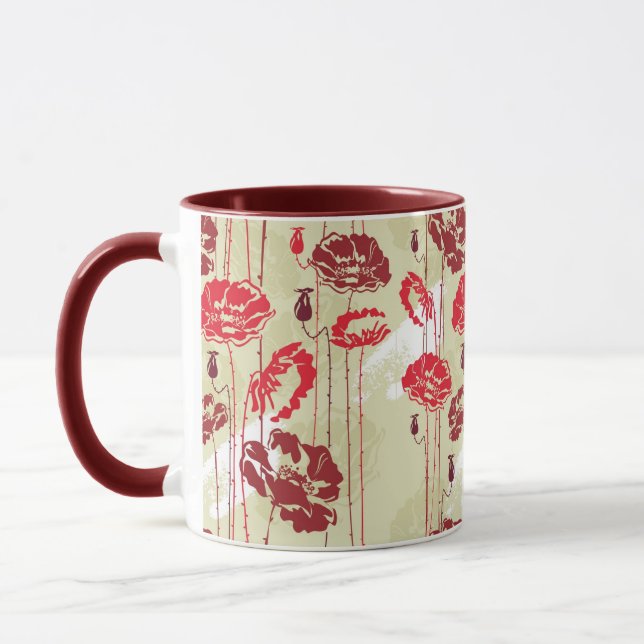 Abstract Elegance floral pattern 2 Mug (Left)