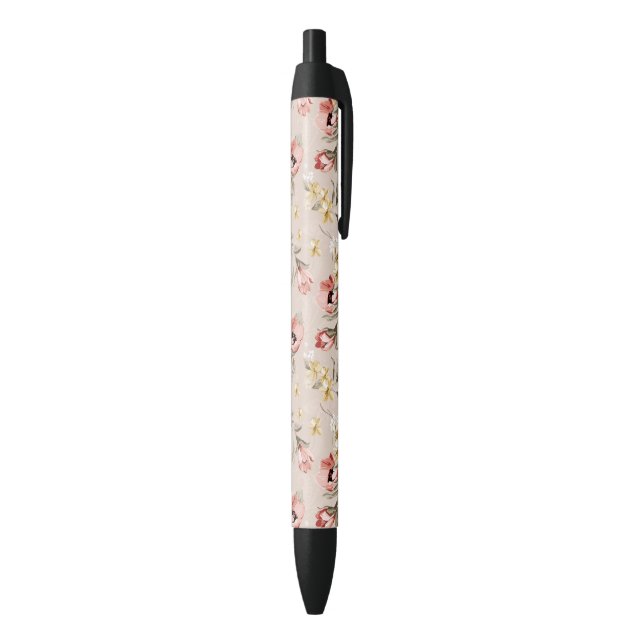 Abstract Elegance floral pattern 3 Black Ink Pen (Bottom (Vertical))