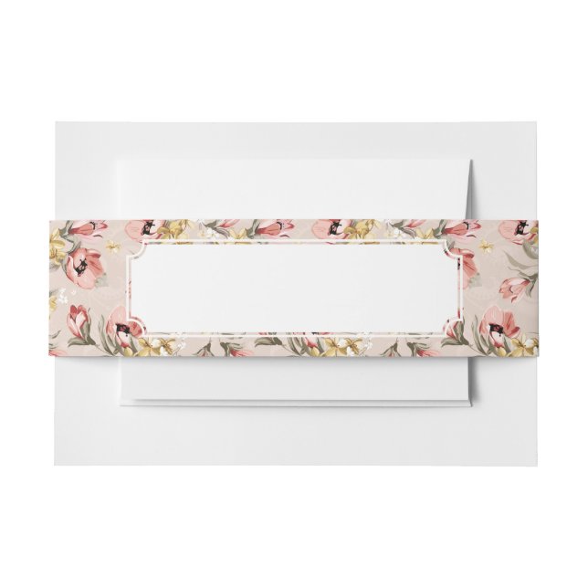 Abstract Elegance floral pattern 3 Invitation Belly Band (Front Example)