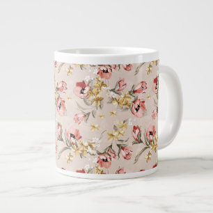 Abstract Elegance floral pattern 3 Large Coffee Mug
