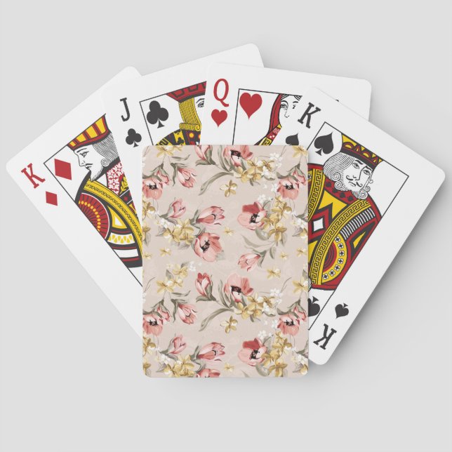 Abstract Elegance floral pattern 3 Playing Cards (Back)