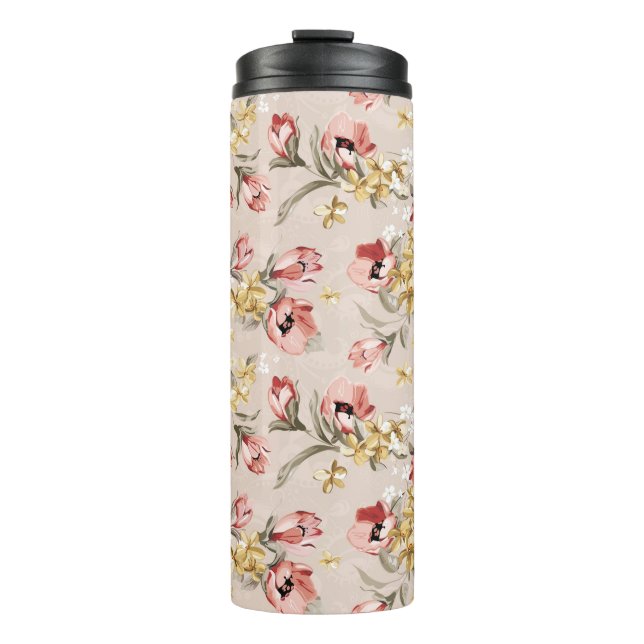 Abstract Elegance floral pattern 3 Thermal Tumbler (Front)