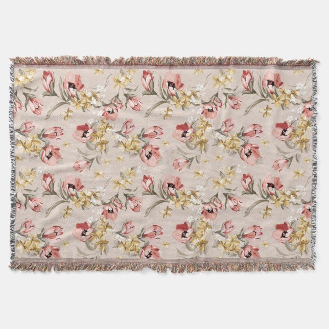Abstract Elegance floral pattern 3 Throw Blanket (Front)