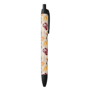 Abstract Elegance floral pattern 4 Black Ink Pen
