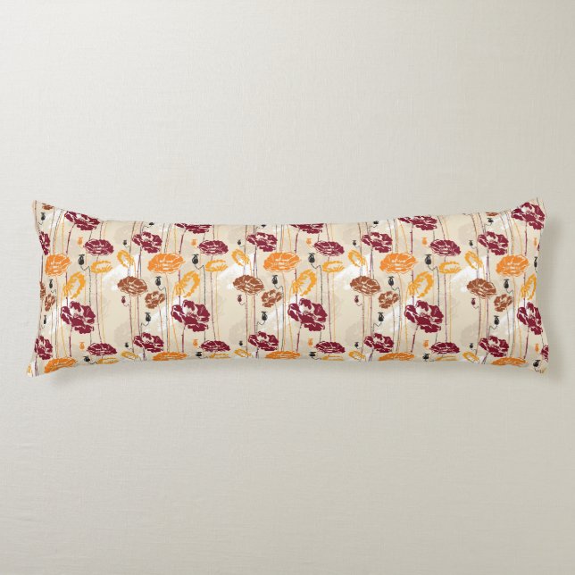 Abstract Elegance floral pattern 4 Body Cushion (Front)