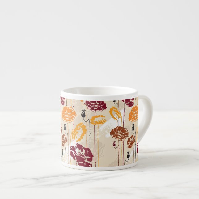 Abstract Elegance floral pattern 4 Espresso Cup (Front Right)