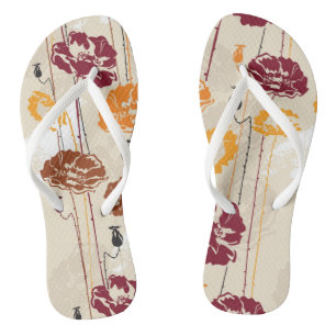 Abstract Elegance floral pattern 4 Flip Flops