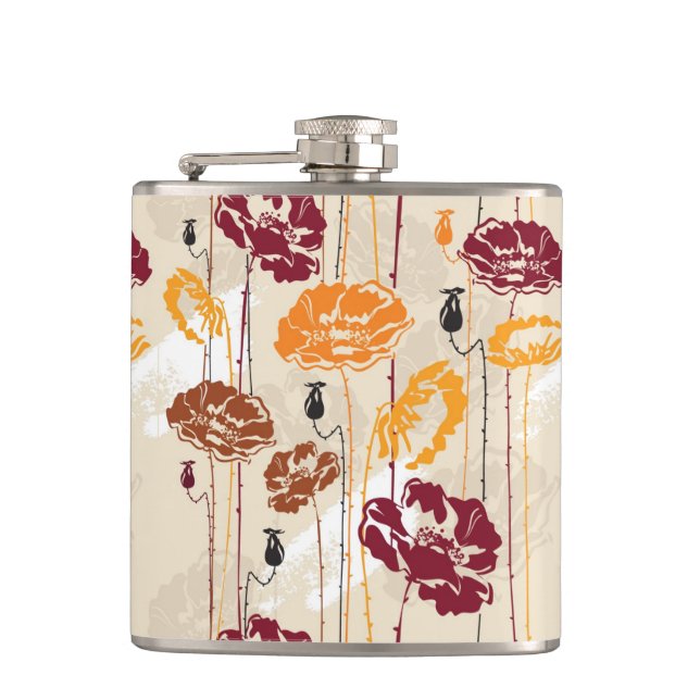 Abstract Elegance floral pattern 4 Hip Flask (Front)