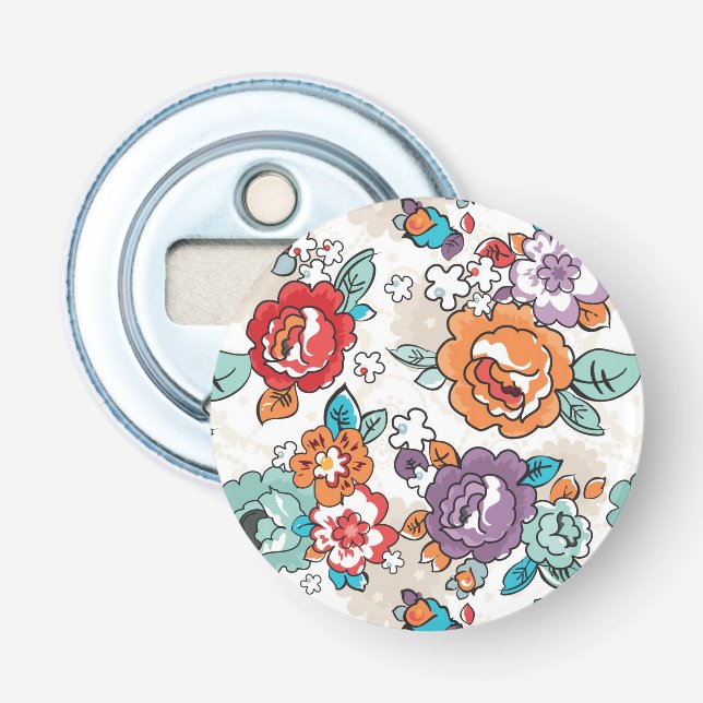 Abstract Elegance floral pattern 5 Bottle Opener (Front)