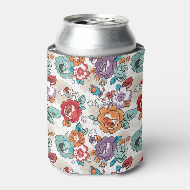 Abstract Elegance floral pattern 5 Can Cooler (Can Front)