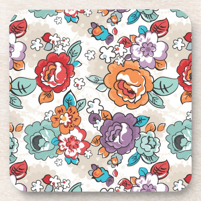 Abstract Elegance floral pattern 5 Coaster (Front)