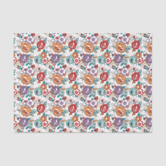 Abstract Elegance floral pattern 5 Tissue Paper (Front)