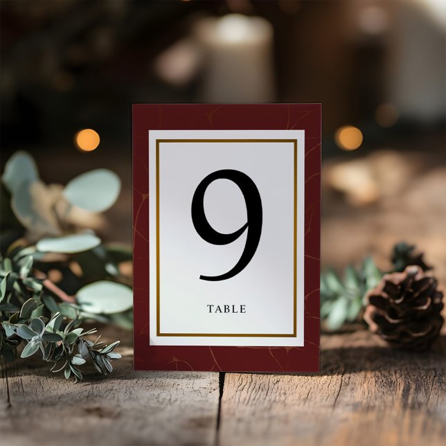 Abstract Elegance Golden Frame Table Number (Creator Uploaded)