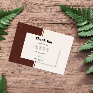 Abstract Elegance Golden Frame Thank You Card