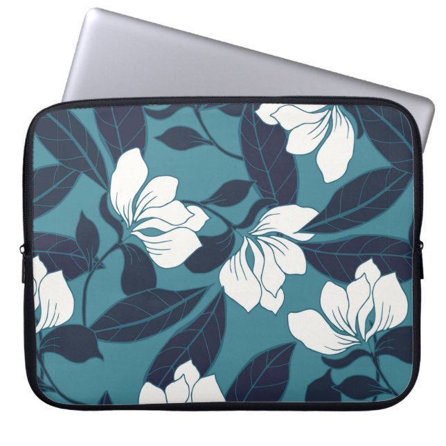 Abstract elegance pattern with floral background.  laptop sleeve (Front)