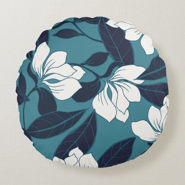 Abstract elegance pattern with floral background.  round cushion (Front)